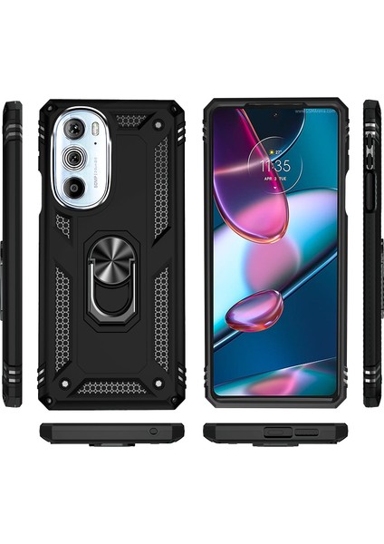 Motorola Edge 30 Pro Için Çift Katmanlı I Kapaklı Yüzüklü Arkası Standlı Kılıf (Yurt Dışından) fiyatları