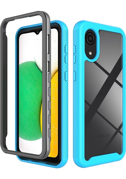 Samsung Galaxy A03 Core Için Çift Katmanlı Şeffaf Bumper Tam Koruma Kapaklı Kılıf (Yurt Dışından)