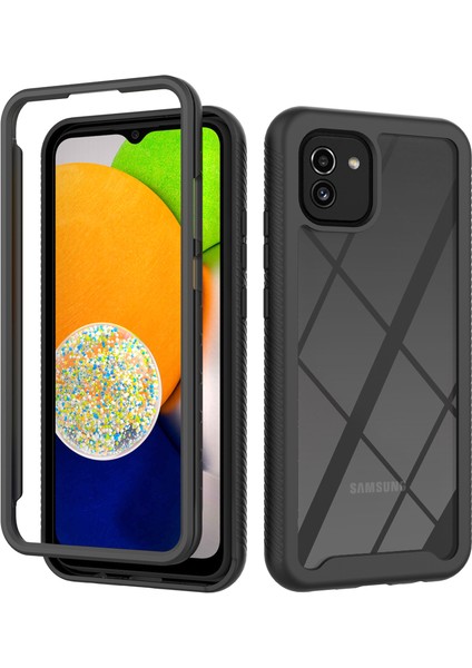 Samsung Galaxy A03 Için Çift Katmanlı Şeffaf Bumper Tam Koruma Kapaklı Kılıf (Yurt Dışından)