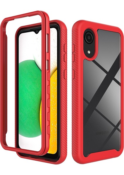 Samsung Galaxy A03 Core Için Çift Katmanlı Şeffaf Bumper Tam Koruma Kapaklı Kılıf (Yurt Dışından)