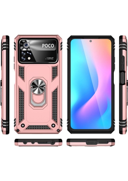Xiaomi Poco X4 Pro 5g Için Çift Katmanlı I Kapaklı Yüzüklü Arkası Standlı Kılıf (Yurt Dışından) fiyatları
