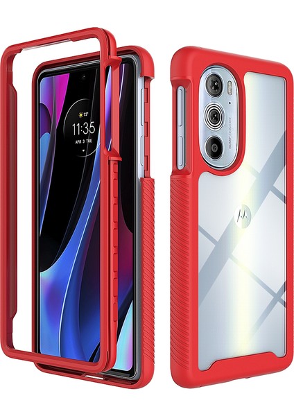 Motorola Edge 30 Pro Için Çift Katmanlı Şeffaf Bumper Tam Koruma Kapaklı Kılıf (Yurt Dışından)