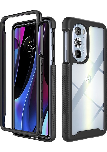 Motorola Edge 30 Pro Için Çift Katmanlı Şeffaf Bumper Tam Koruma Kapaklı Kılıf (Yurt Dışından)