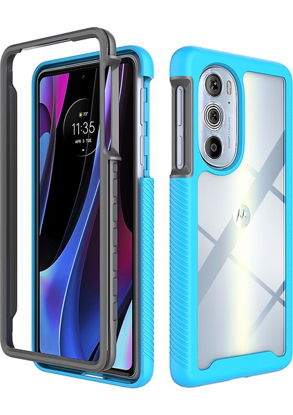 Motorola Edge 30 Pro Için Çift Katmanlı Şeffaf Bumper Tam Koruma Kapaklı Kılıf (Yurt Dışından)