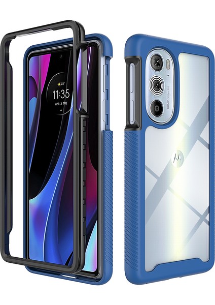 Motorola Edge 30 Pro Için Çift Katmanlı Şeffaf Bumper Tam Koruma Kapaklı Kılıf (Yurt Dışından)
