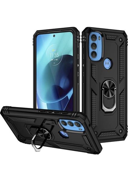 Motorola Moto G71 5g Için Çift Katmanlı I Kapaklı Yüzüklü Arkası Standlı Kılıf (Yurt Dışından)