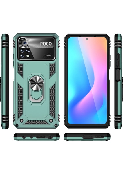 Xiaomi Poco X4 Pro 5g Için Çift Katmanlı I Kapaklı Yüzüklü Arkası Standlı Kılıf (Yurt Dışından) fiyatları