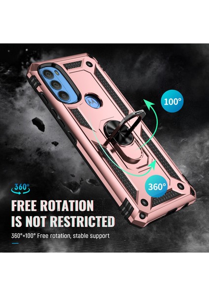 Motorola Moto G71 5g Için Çift Katmanlı I Kapaklı Yüzüklü Arkası Standlı Kılıf (Yurt Dışından) fiyatları