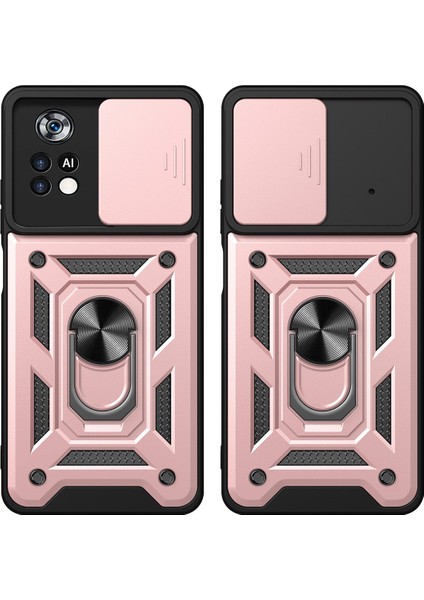 Xiaomi Poco X4 Pro 5g Için Kaydırmalı Kamera Kapaklı ve Halka Tutucu Standlı Sağlam Zırh Koruma Çantası Kılıf (Yurt Dışından) fiyatları