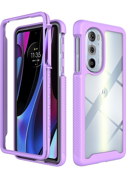 Motorola Edge 30 Pro Için Çift Katmanlı Şeffaf Bumper Tam Koruma Kapaklı Kılıf (Yurt Dışından)