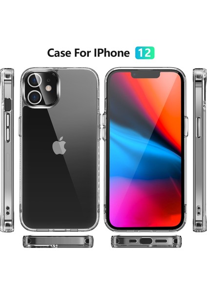 iPhone 12 Için Crystal Clear Hard Pc Tpu Tampon Koruyucu Kapağı Clear Kılıf (Yurt Dışından) fiyatları