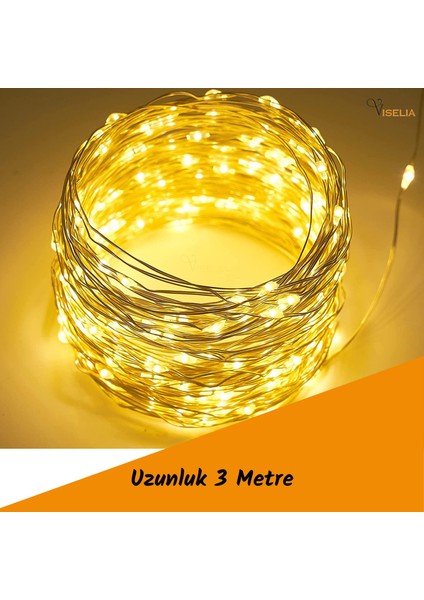 Peri LED Çok Amaçlı Dekoratif Aydınlatma 3 Metre Piller Dahil Şerit Parti Işığı fırsatları