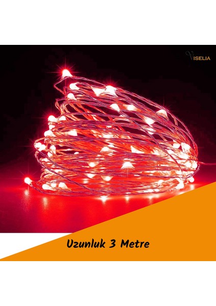 Peri LED Çok Amaçlı Dekoratif Aydınlatma 3 Metre Piller Dahil Şerit Parti Işığı modelleri