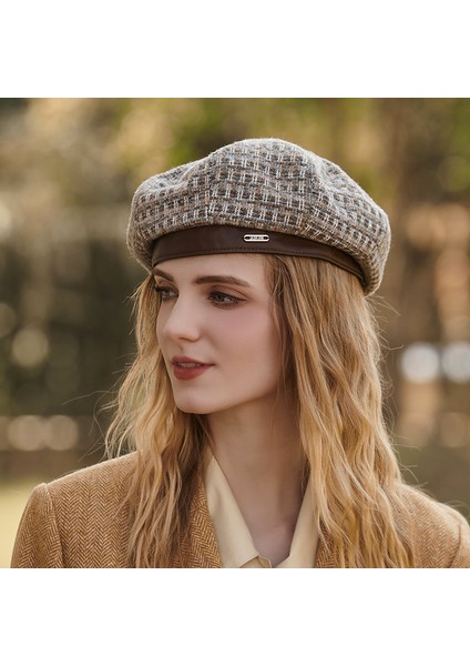 Binlerce Kuş Sekizgen Şapka Sıcak Ressam Şapka Ingiliz Sonbahar ve Kış Moda Bere Kadın (Yurt Dışından) fiyatları