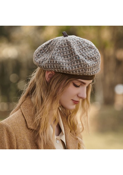 Binlerce Kuş Sekizgen Şapka Sıcak Ressam Şapka Ingiliz Sonbahar ve Kış Moda Bere Kadın (Yurt Dışından) modelleri