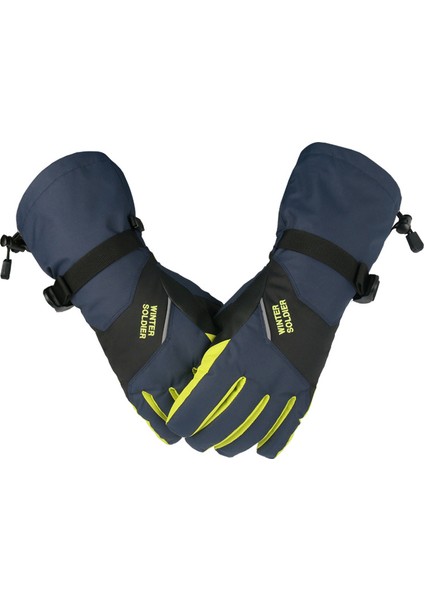 Kış Kayak Eldivenleri Yetişkin Su Geçirmez Rüzgar Geçirmez Erkek ve Kadın Dokunmatik Ekran Kalın Sıcak Motosiklet Bisiklet Açık Tırmanma (Yurt Dışından)