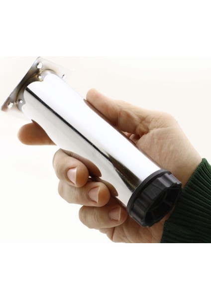 Ayarlanabilir Mobilya Kanepe Baza Koltuk Metal Destek Yükseltici Ayağı 15 Cm Krom Ayakları (5 Adet)