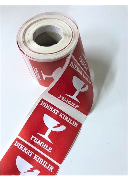 Dikkat Kırılır Etiketi 7 x 8 cm 100 Adet fiyatları