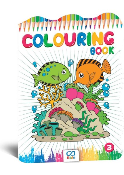 Colourıng Book Boyama Kitabı Seti + 6lı Boyama Kalemi Hediyeli