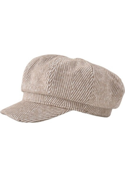 Avrupa ve Amerikan Sekizgen Şapka Kadın Sonbahar ve Kış Yeni Sivri Şapka Kore Ingiliz Tarzı Yeni Çizgili Gazete Çocuk Şapka (Yurt Dışından)