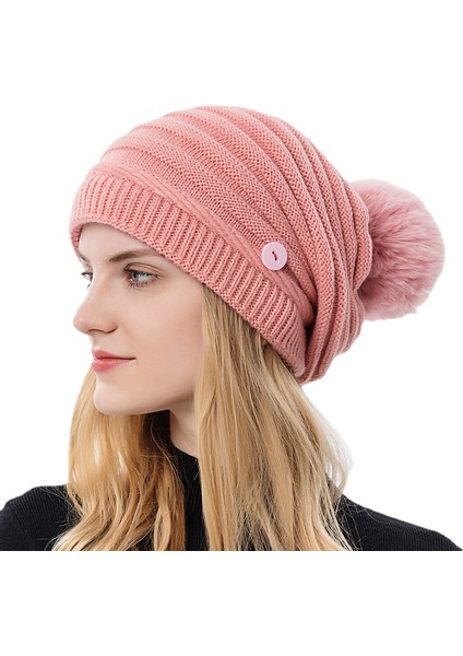 Sonbahar ve Kış Yeni Asılı Maske Yün Şapka Kadın Avrupa ve Amerikan Moda Çanta Şapka Sıcak Kulak Koruyucu Örgü Şapka Yün Top (Yurt Dışından)