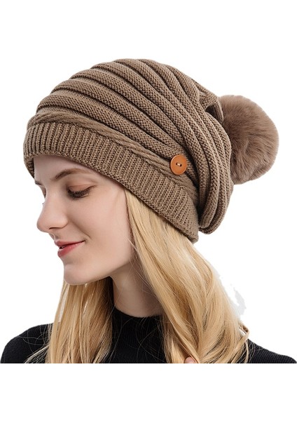 Sonbahar ve Kış Yeni Asılı Maske Yün Şapka Kadın Avrupa ve Amerikan Moda Çanta Şapka Sıcak Kulak Koruyucu Örgü Şapka Yün Top (Yurt Dışından)