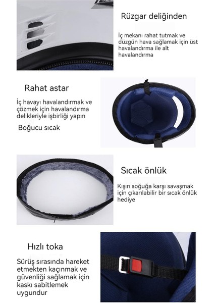 Buğu Önleyici Şeffaf Maske Kapalı Motosiklet Kaskı (Yurt Dışından)