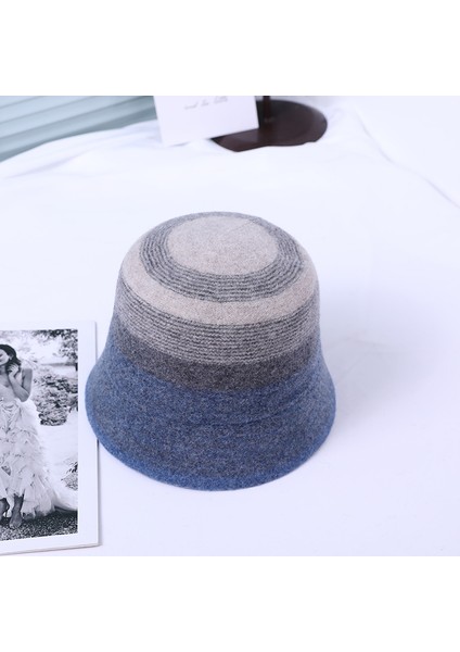 Sonbahar ve Kış Moda Fransız Zarif Gerçek Yün Bonsai Şapka Vintage Basit Lüks Sıcak Keçe Şapka (Yurt Dışından)