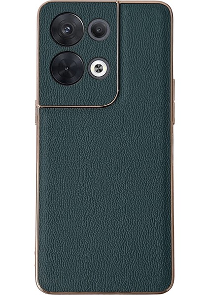Reno 8 Pro Için Deri Koruyucutelefon Kılıfı - Koyu Yeşil (Yurt Dışından)