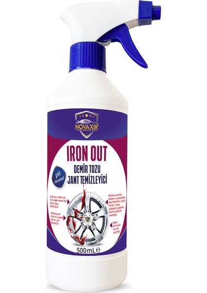 Novaxır Iron Out Demir Tozu Jant Temizleyici 5 Litre + 500 ML Konsantre Ph Nötr NVIR5L