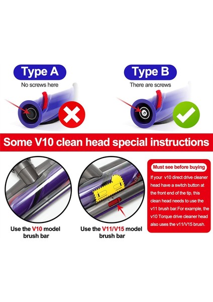 Adet Yumuşak Peluş Şerit V7 V8 V10 V11 Elektrikli Süpürge Doğrudan Tahrik Elektrikli Zemin Rulo Fırça Yedek Parçalar (Yurt Dışından)