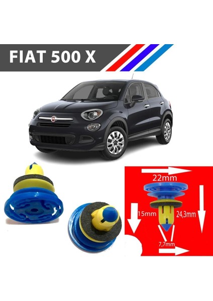 Fiat 500 x Kapı Döşeme Klipsi 10 Adetli Paket