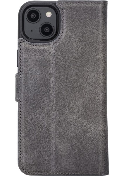 Apple iPhone 14 Plus Uyumlu Deri Cüzdanlı Kılıf Mwwn VS4EF Gri indirimleri