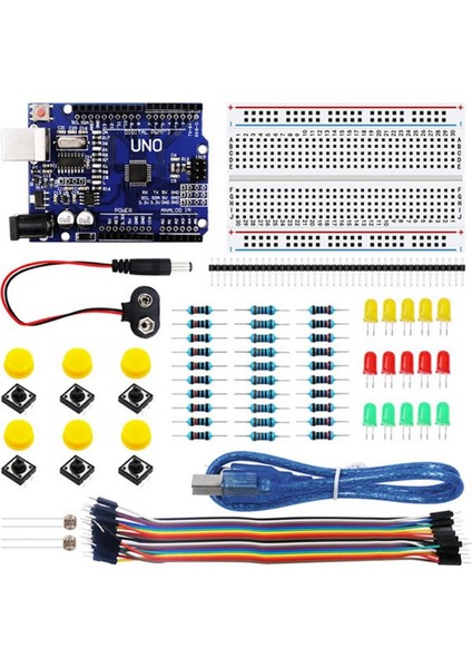 Roba Kutulu Arduino Uno R3 Başlangıç Seti 78 Parça Breadboard LED Ldr