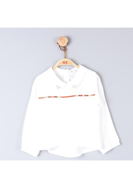 Yakası Taşlı Çocuk Bluz