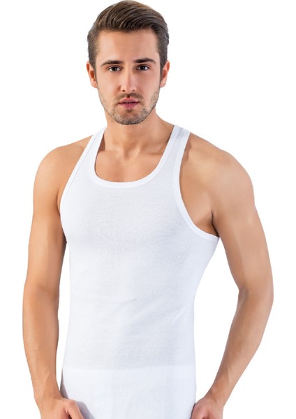 3'lü Ekonomik Paket, %100 Pamuklu, Ribana & Kaşkorse, Sırtı Çapraz, Erkek Sporcu Atlet 1008