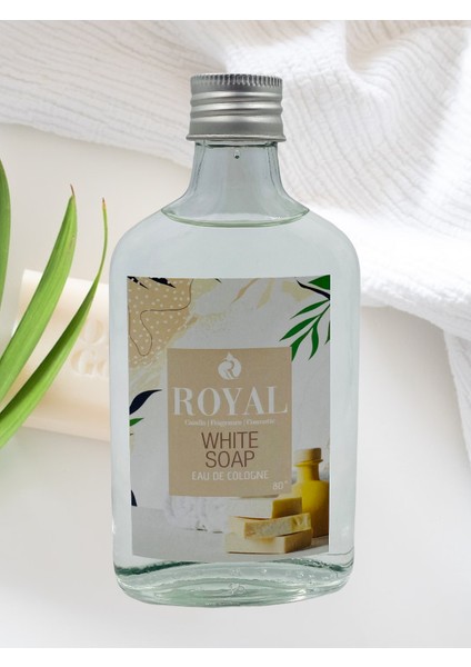 Royal Kolonya Beyaz Sabun Kokusuyla Şık Cam Şişede 200 ml Ferahlatıcı Etki
