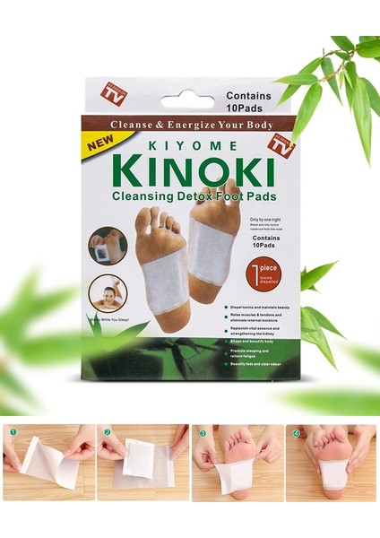 10 Adet - Kinoki Detox Ayak Bandı Toksin Atıcı Detoks Ayak Bandı