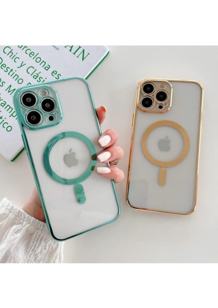 Iphone 14 Pro Max Tam Uyumlu Köşeleri Renkli Şeffaf Kamera Korumalı Magsafe Luxury Kılıf modelleri
