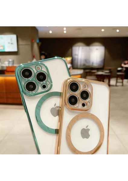 Iphone 14 Pro Max Tam Uyumlu Köşeleri Renkli Şeffaf Kamera Korumalı Magsafe Luxury Kılıf fırsatları