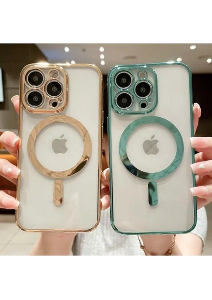 Iphone 14 Pro Max Tam Uyumlu Köşeleri Renkli Şeffaf Kamera Korumalı Magsafe Luxury Kılıf indirimleri