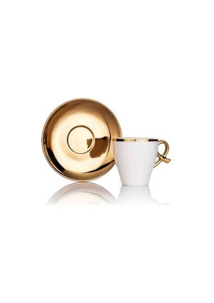 Kahve Takımı 6 Kişilik Beyaz/gold