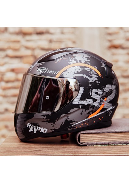 Rapıd Cırcle Mat Tıtanıum-Turuncu Kask