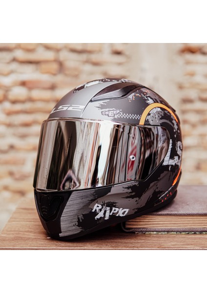 Rapıd Cırcle Mat Tıtanıum-Turuncu Kask