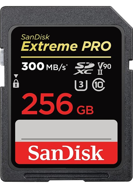 Extreme Pro 256GB 300/260MB/S Sdxc Uhs-Iı U3 V90 8k/4k Hafıza Kartı SDSDXDK-256G-GN4IN