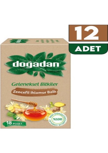 Bitki Çayı Zencefil - Ihlamur - Bal 12 x 18 Süzen Poşet