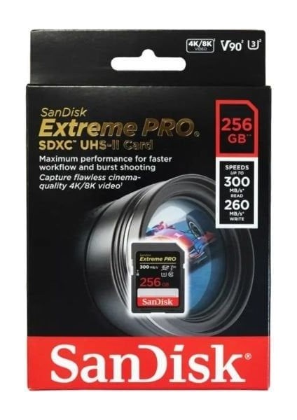 Extreme Pro 256GB 300/260MB/S Sdxc Uhs-Iı U3 V90 8k/4k Hafıza Kartı SDSDXDK-256G-GN4IN fiyatları