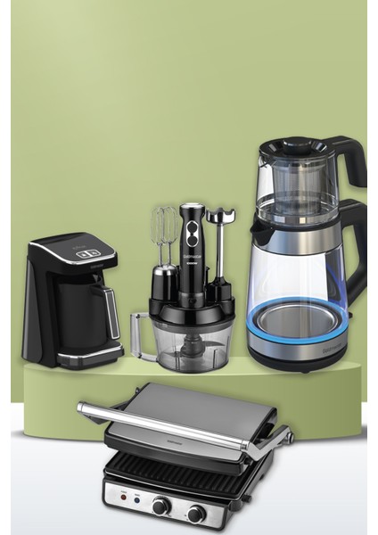 Premium Inox Elektrikli Mutfak Çeyiz Seti 4 Lü Evlilik Paketi