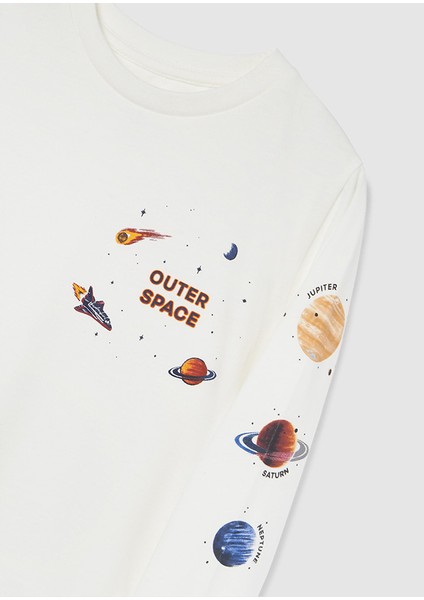 Erkek Çocuk Uzun Kol Tişört Krem 4001 modelleri