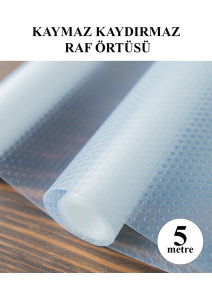 Pazar Kapısı Eva Raflık Kaymaz Dolap İçi Çekmece Raf Örtüsü Kaydırmaz 45 cm x 5 m